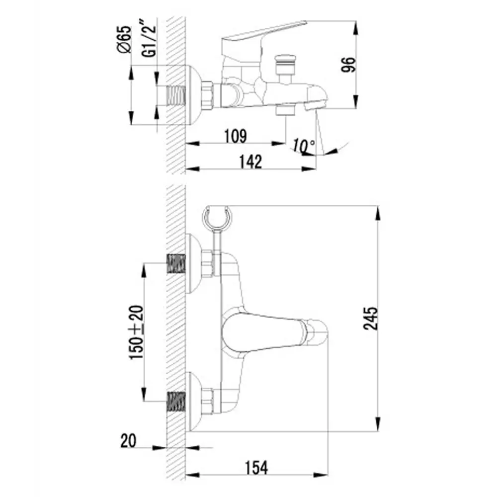 Фото 3 Смеситель для ванны lemark Partner LM6552C Фото 3 Смеситель для ванны lemark Partner LM6552C
