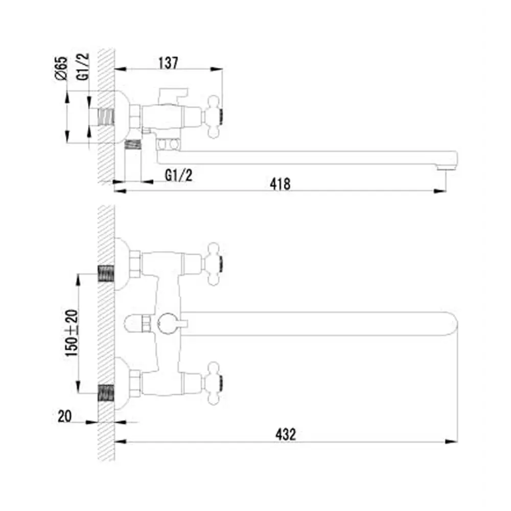 Фото 3 Смеситель для ванны lemark Standard LM2112C Фото 3 Смеситель для ванны lemark Standard LM2112C