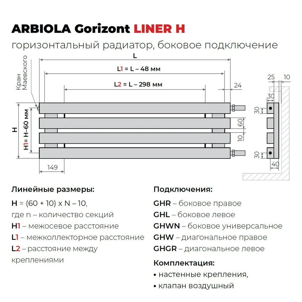 Фото 4 Радиатор Arbiola Gorizont Liner H 1200-36 04 секции черный горизонтальный c боковым подключением Фото 4 Радиатор Arbiola Gorizont Liner H 1200-36 04 секции черный горизонтальный c боковым подключением