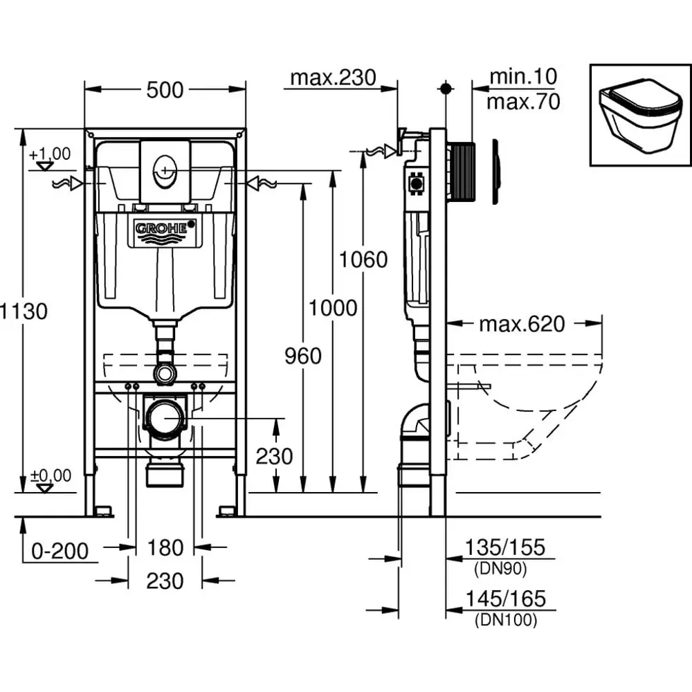 Фото 3 Комплект инсталляция с унитазом Grohe GR7501480 цвет белый Фото 3 Комплект инсталляция с унитазом Grohe GR7501480 цвет белый