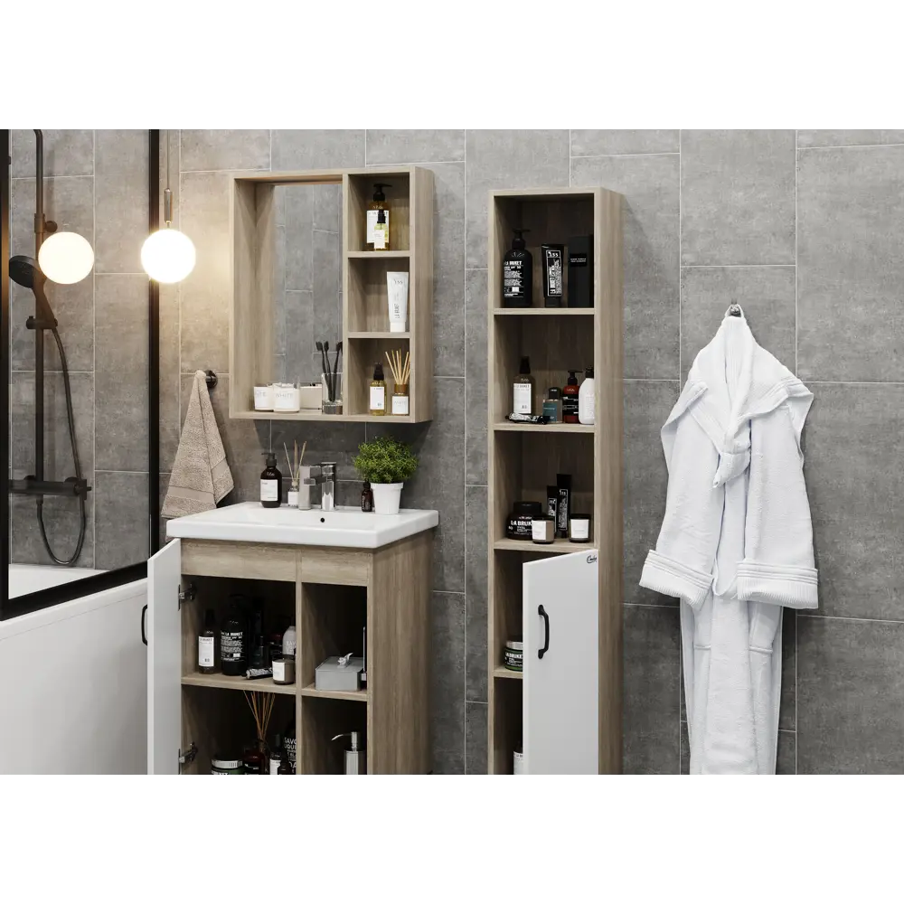 Фото 8 Тумба под раковину напольная Onika 106115 56.5см цвет дуб сонома