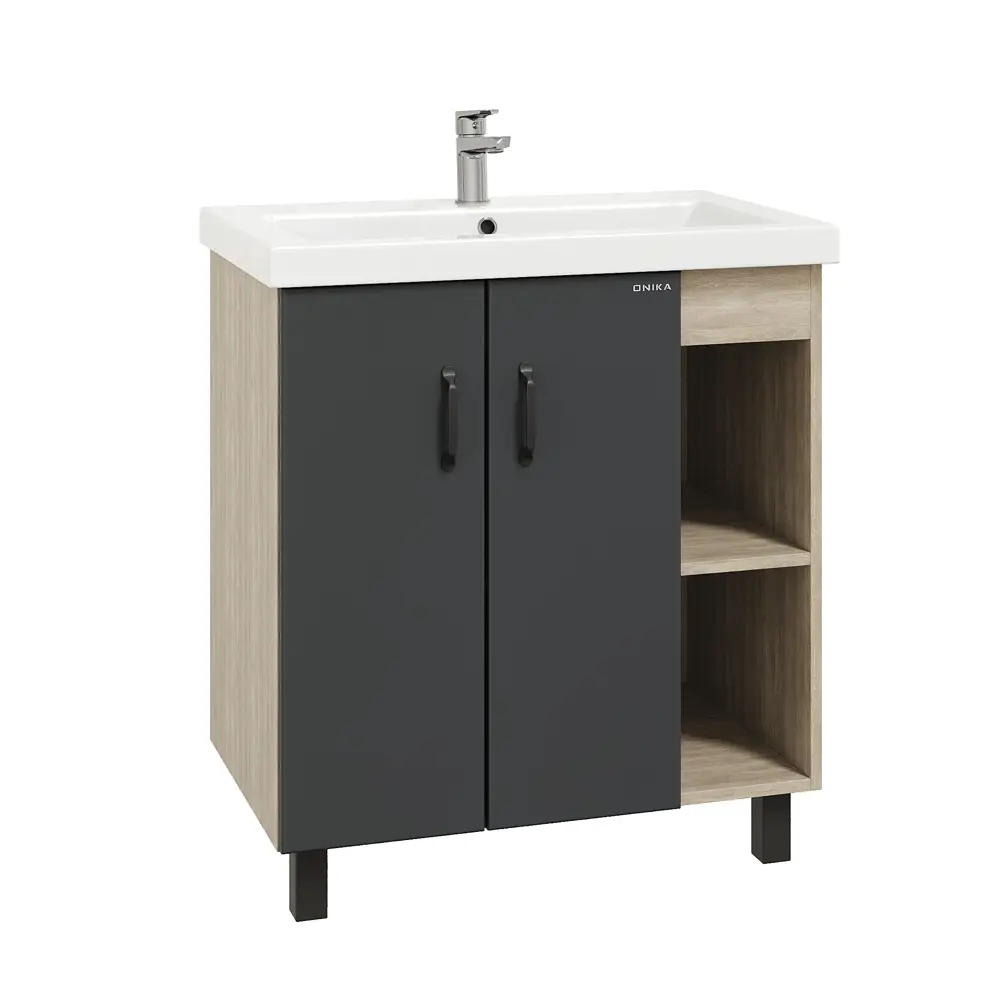 Фото 3 Тумба под раковину напольная Onika 108053 77см цвет дуб сонома Фото 3 Тумба под раковину напольная Onika 108053 77см цвет дуб сонома