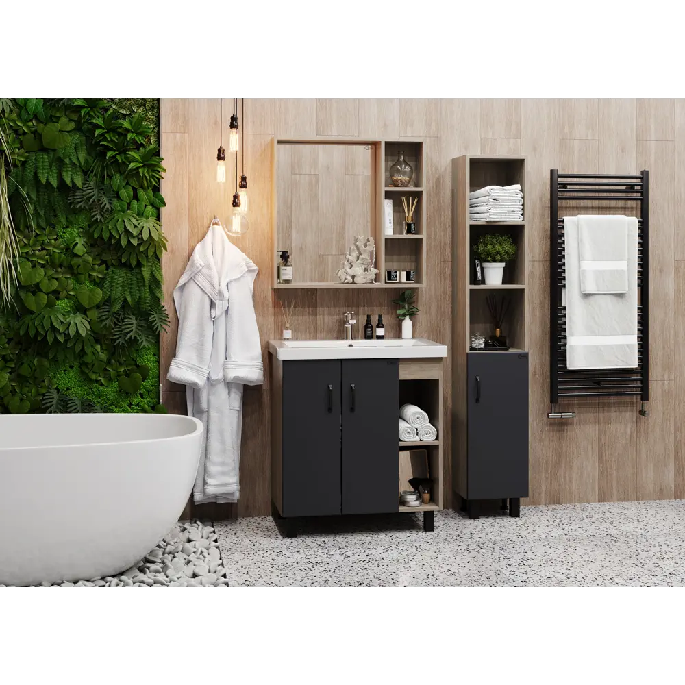 Фото 11 Тумба под раковину напольная Onika 108053 77см цвет дуб сонома Фото 11 Тумба под раковину напольная Onika 108053 77см цвет дуб сонома