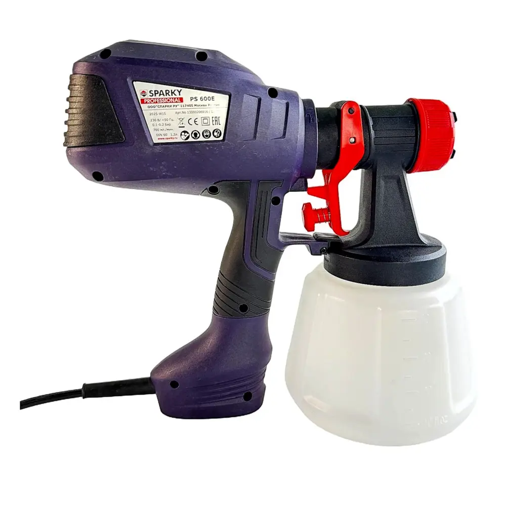 Фото 3 Краскораспылитель Sparky PS 600Е 600Вт 1.2л 5 латунных сопел Фото 3 Краскораспылитель Sparky PS 600Е 600Вт 1.2л 5 латунных сопел
