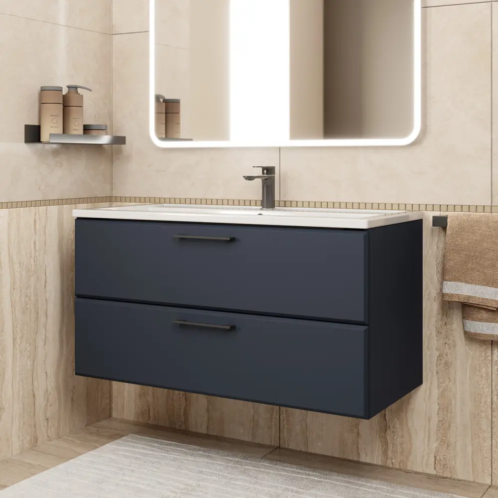 Фото Тумба под раковину подвесная Uperwood TFosterNEW100b 99.6см цвет черный Фото Тумба под раковину подвесная Uperwood TFosterNEW100b 99.6см цвет черный