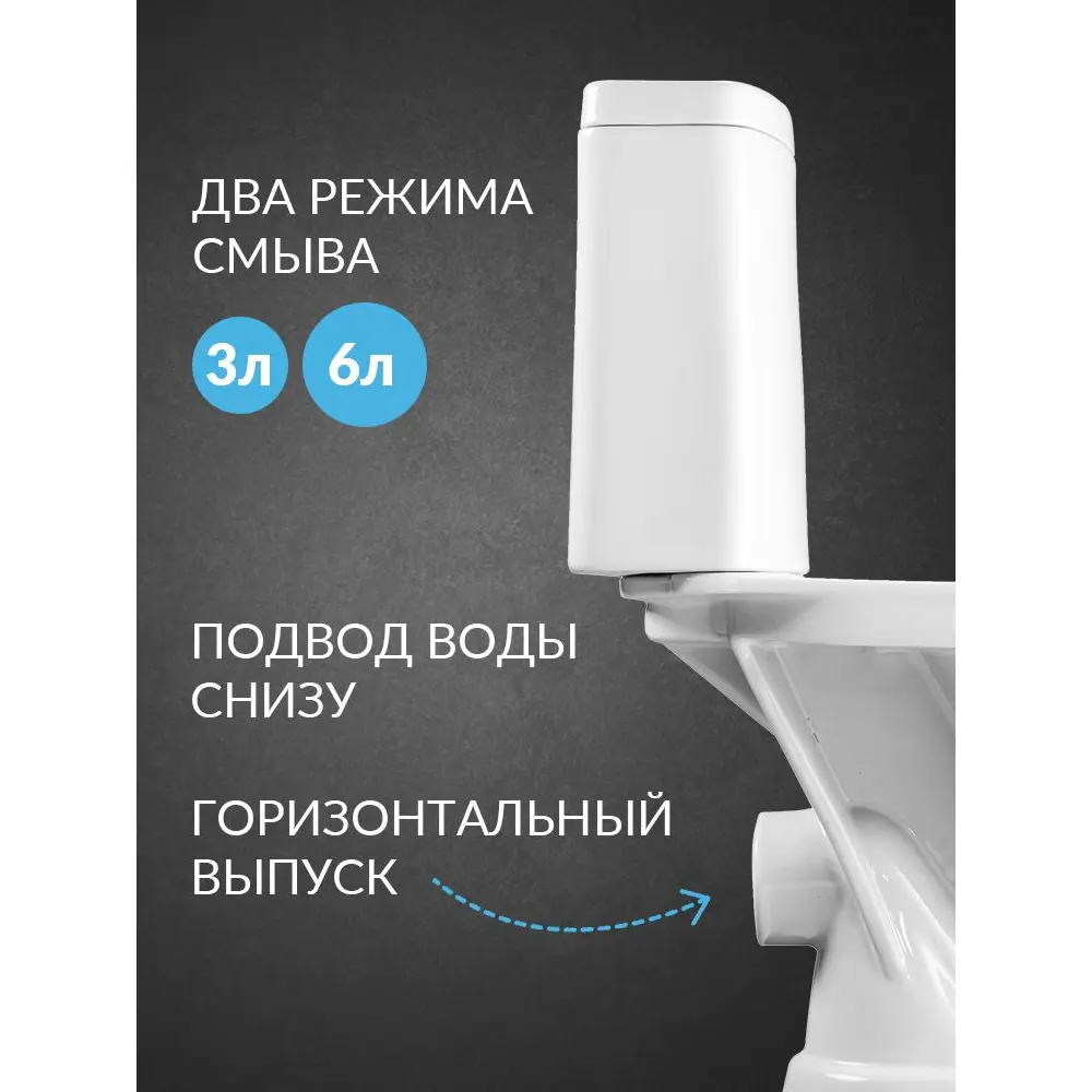 Фото 3 Унитаз-компакт Santeri Грация 1.P210.3.S00.00B.F напольный с бачком и сиденьем Фото 3 Унитаз-компакт Santeri Грация 1.P210.3.S00.00B.F напольный с бачком и сиденьем