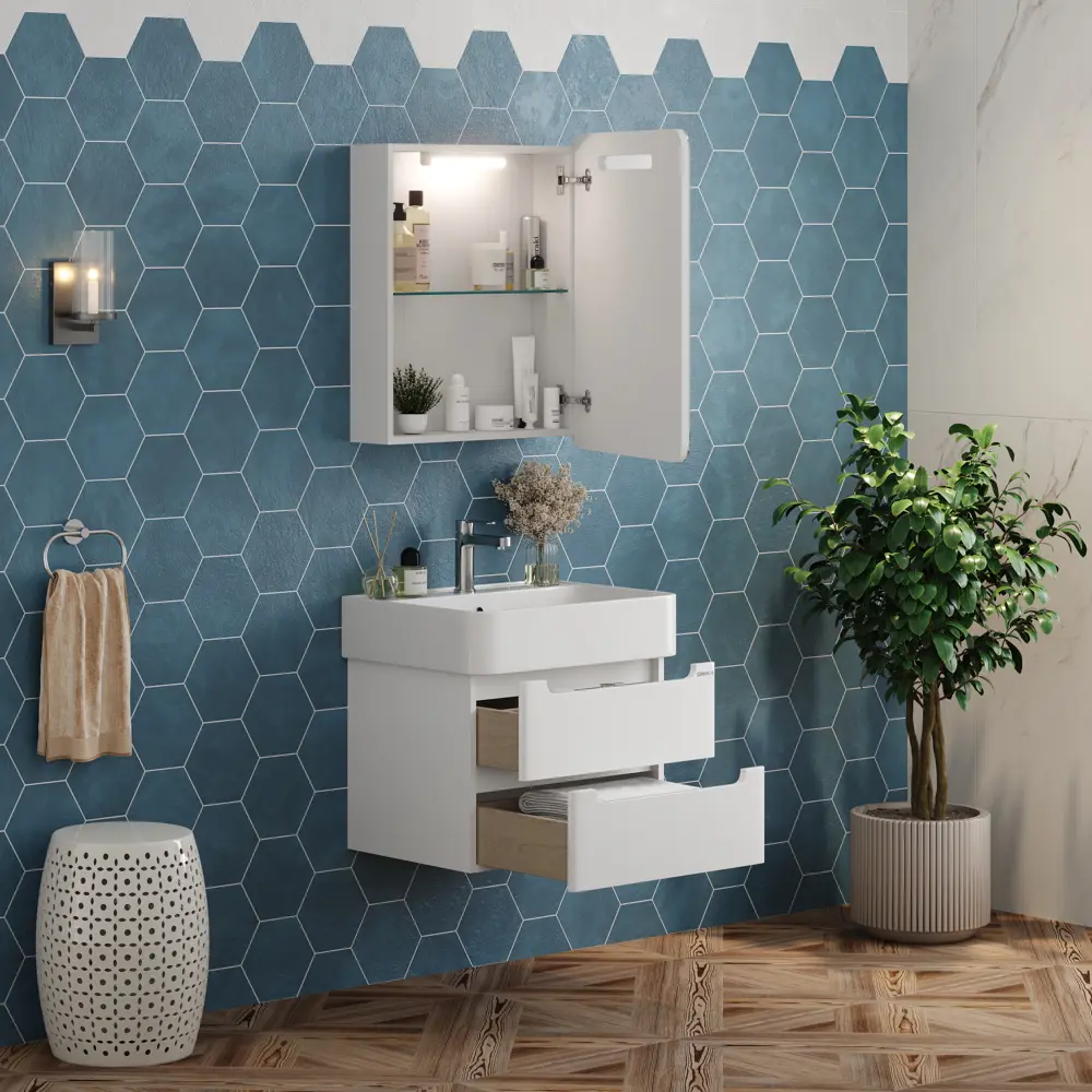 Фото 3 Шкаф для ванной комнаты Onika 206064 с подсветкой 70.6x60см Фото 3 Шкаф для ванной комнаты Onika 206064 с подсветкой 70.6x60см