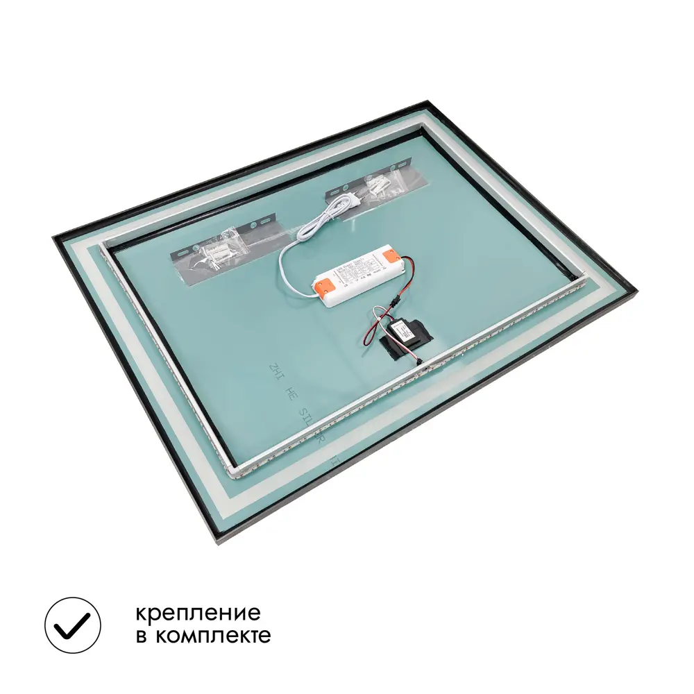 Фото 7 Зеркало для ванной Fixsen FX-2090B с подсветкой LED прямоугольное 90x70 см черное Фото 7 Зеркало для ванной Fixsen FX-2090B с подсветкой LED прямоугольное 90x70 см черное