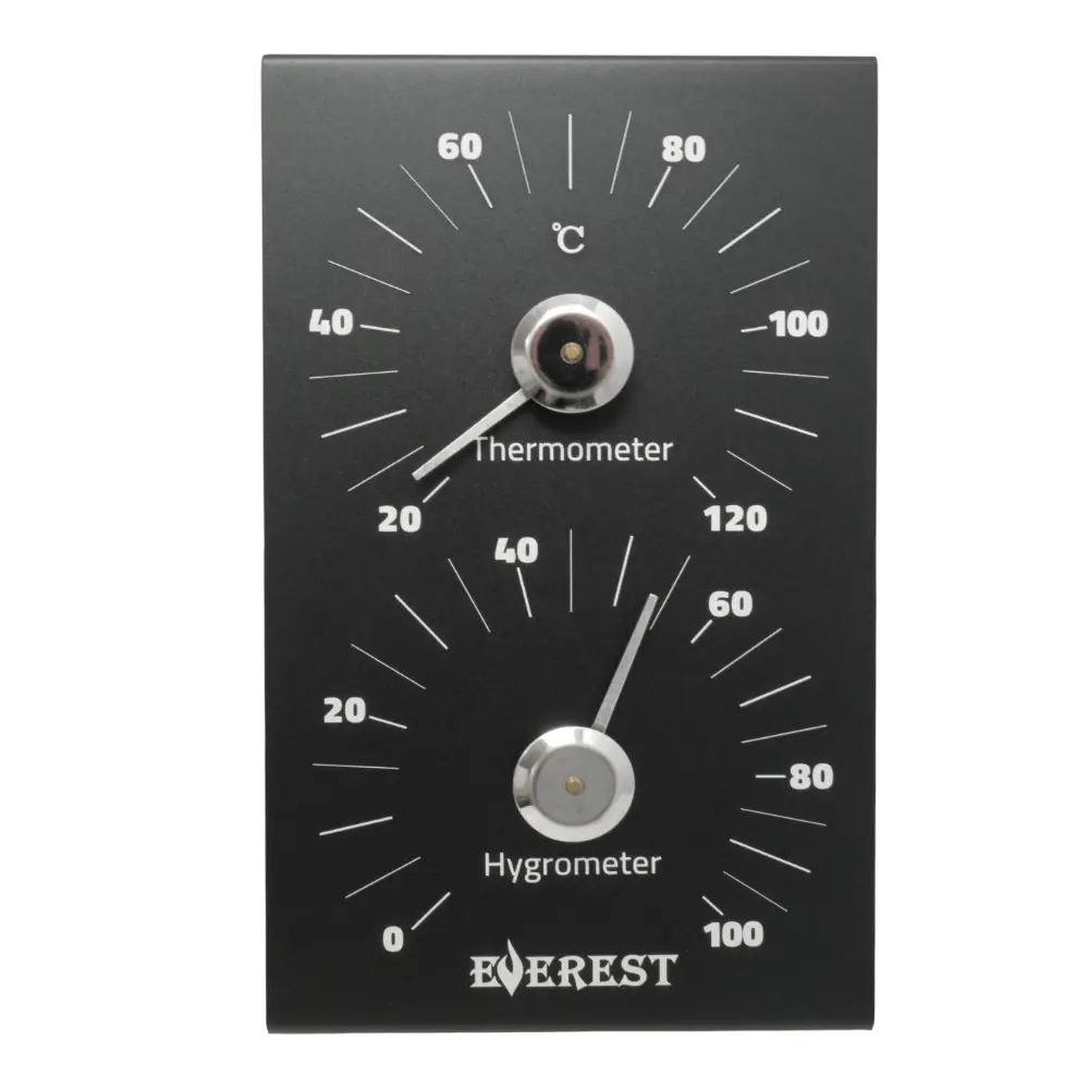 Фото Термогигрометр Everest Line Black алюминий Фото Термогигрометр Everest Line Black алюминий