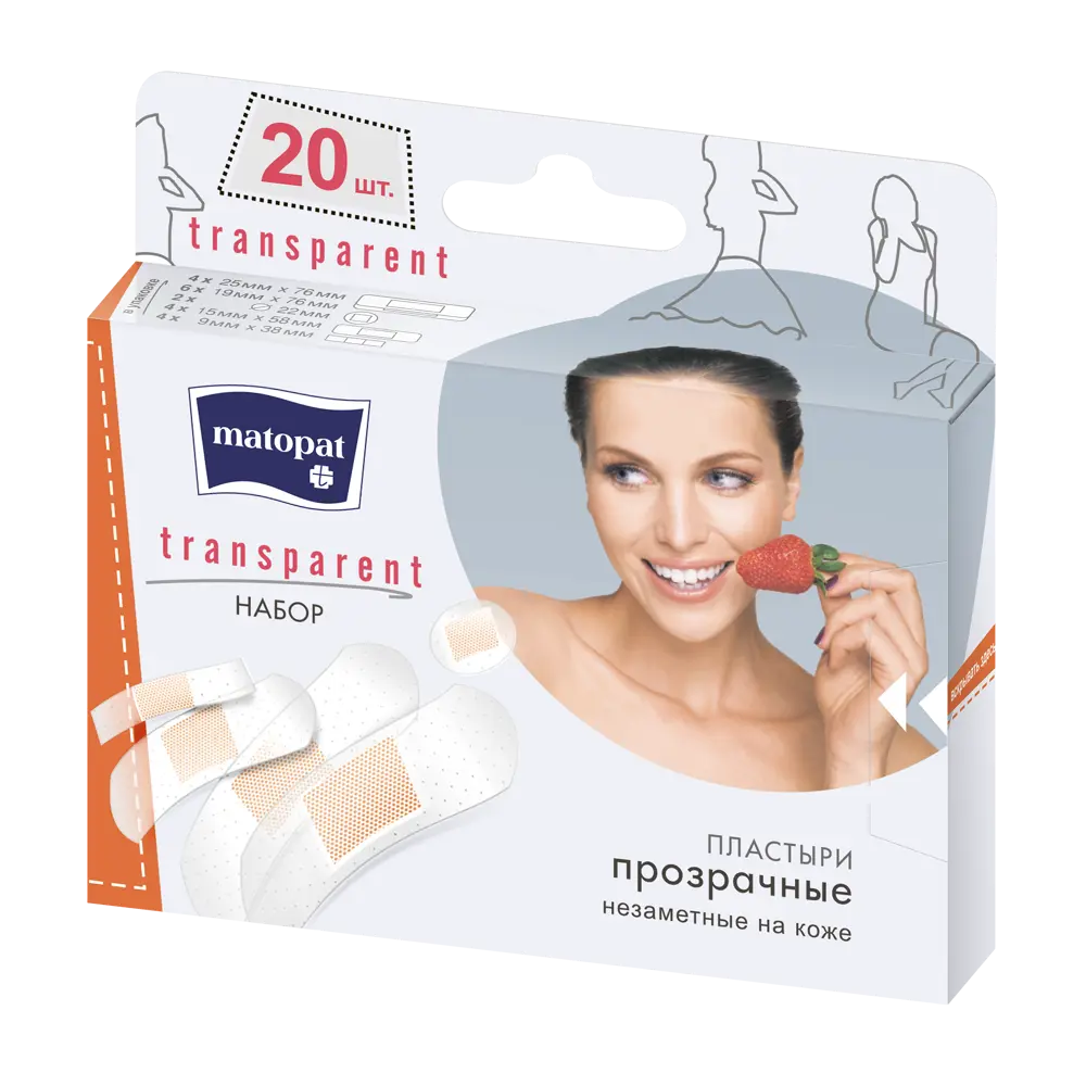 Фото Пластыри matopat Transparent 20 шт Фото Пластыри matopat Transparent 20 шт