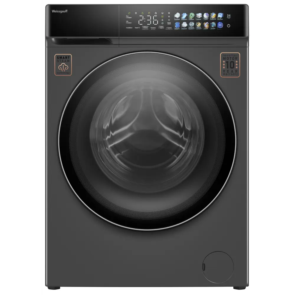 Фото Стиральная машина Weissgauff Wmd 996 autodose inverter touch 60x84x54.5 см 11 кг цвет темно-серый