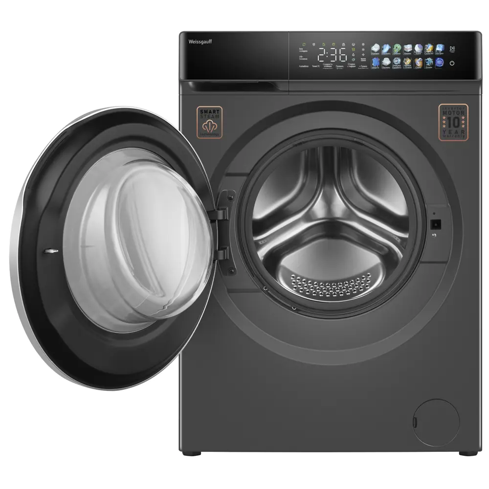 Фото 2 Стиральная машина Weissgauff Wmd 996 autodose inverter touch 60x84x54.5 см 11 кг цвет темно-серый