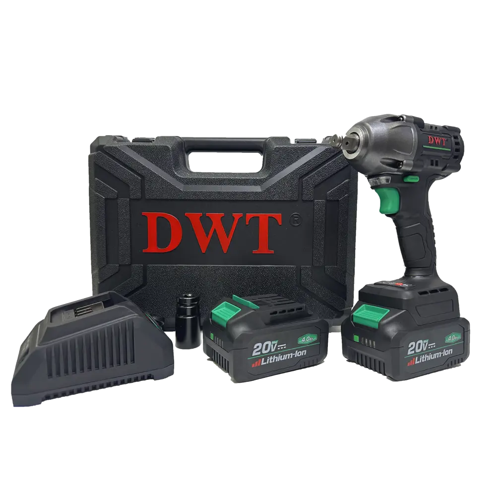 Фото 3 Гайковерт аккумуляторный бесщеточный DWT ABWP-20 HDN-4C2 BMC, 20 В Li-Ion 2x4 Ач, 500 Нм Фото 3 Гайковерт аккумуляторный бесщеточный DWT ABWP-20 HDN-4C2 BMC, 20 В Li-Ion 2x4 Ач, 500 Нм