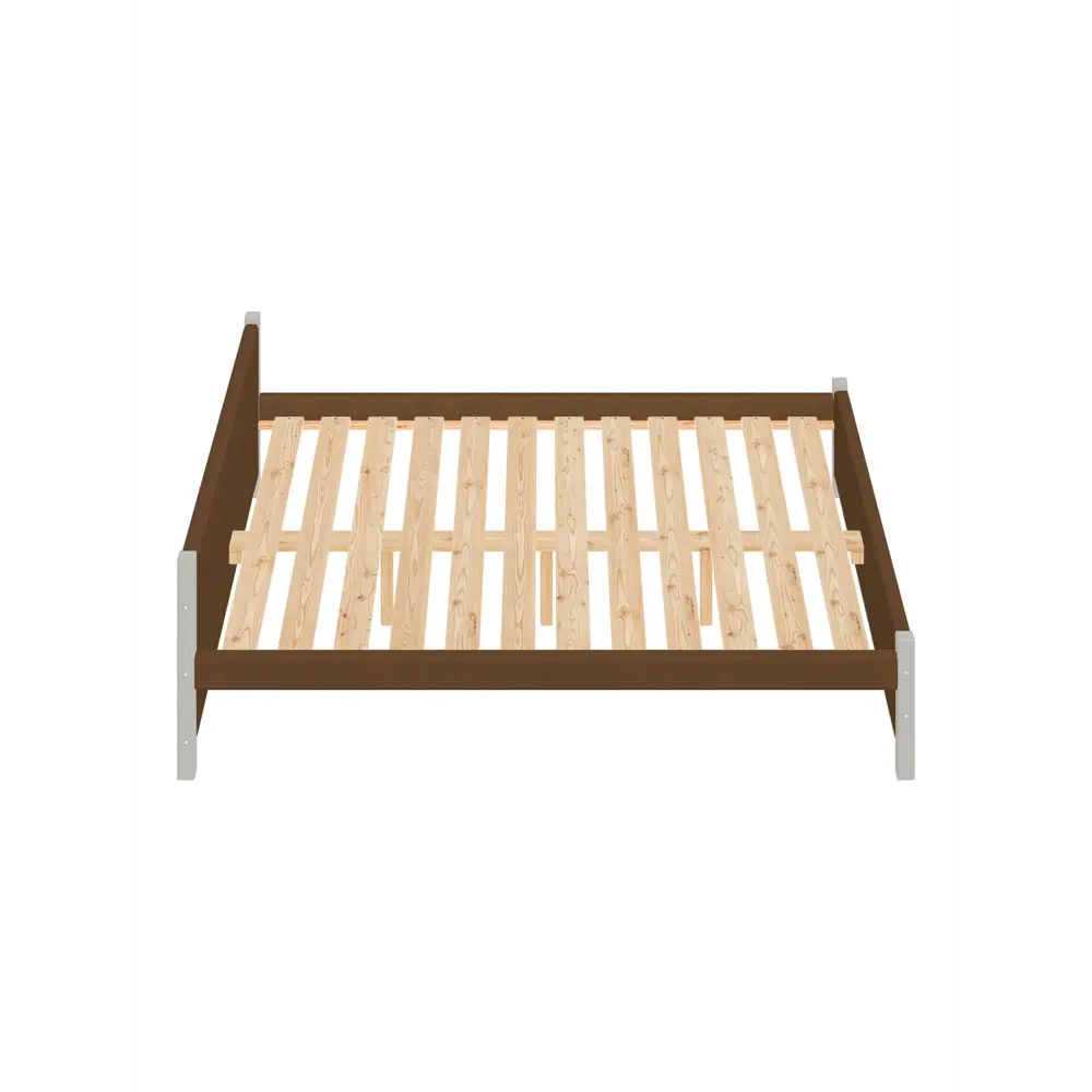 Фото 3 Кровать Solarius Классика с 2 ящиками 130x63x200 см дерево с реечным основанием цвет коричневый/платиновый Фото 3 Кровать Solarius Классика с 2 ящиками 130x63x200 см дерево с реечным основанием цвет коричневый/платиновый