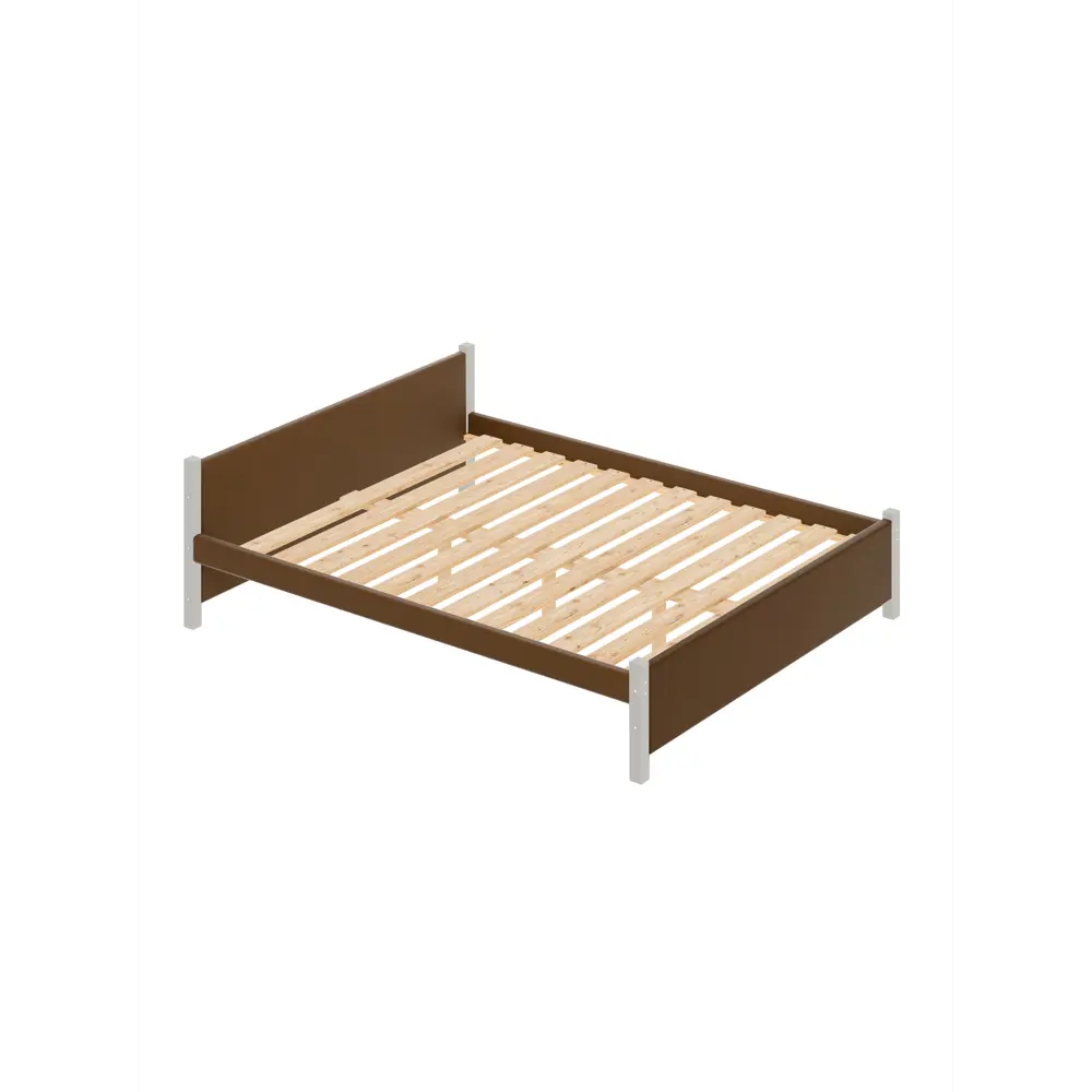 Фото 2 Кровать Solarius Классика с 2 ящиками 150x63x200 см дерево с реечным основанием цвет коричневый/платиновый Фото 2 Кровать Solarius Классика с 2 ящиками 150x63x200 см дерево с реечным основанием цвет коричневый/платиновый