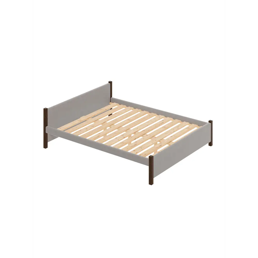 Фото 2 Кровать Solarius Классика с 4 ящиками 130x63x200 см дерево с реечным основанием цвет светло-серый/венге Фото 2 Кровать Solarius Классика с 4 ящиками 130x63x200 см дерево с реечным основанием цвет светло-серый/венге