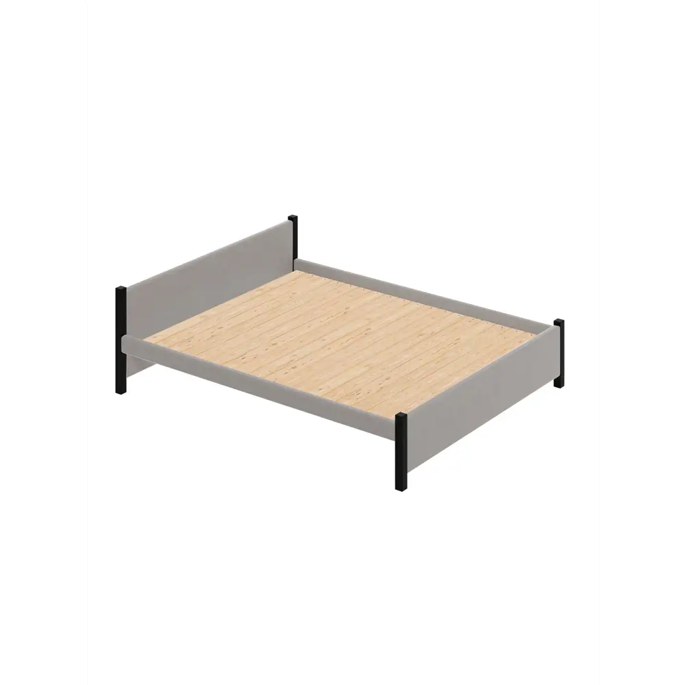 Фото 2 Кровать Solarius Классика с 4 ящиками 130x63x200 см дерево со сплошным основанием цвет светло-серый/черный оникс Фото 2 Кровать Solarius Классика с 4 ящиками 130x63x200 см дерево со сплошным основанием цвет светло-серый/черный оникс