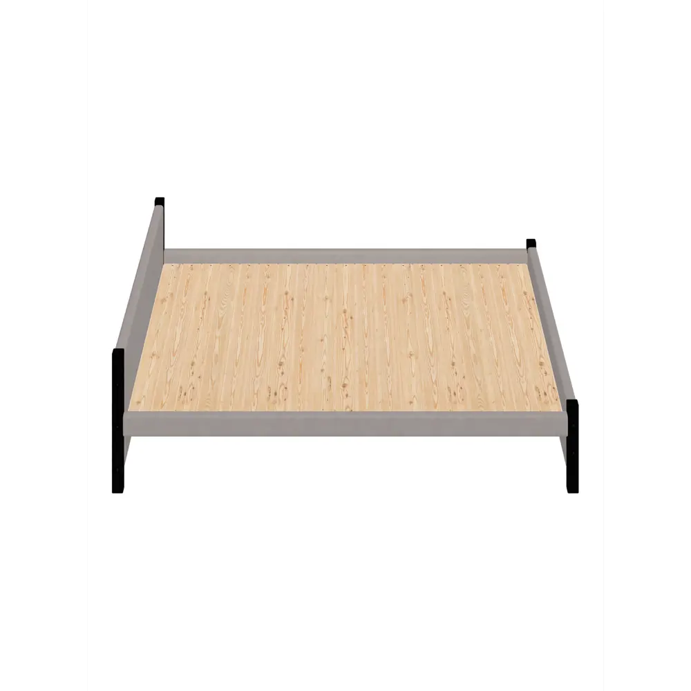 Фото 3 Кровать Solarius Классика с 4 ящиками 130x63x200 см дерево со сплошным основанием цвет светло-серый/черный оникс