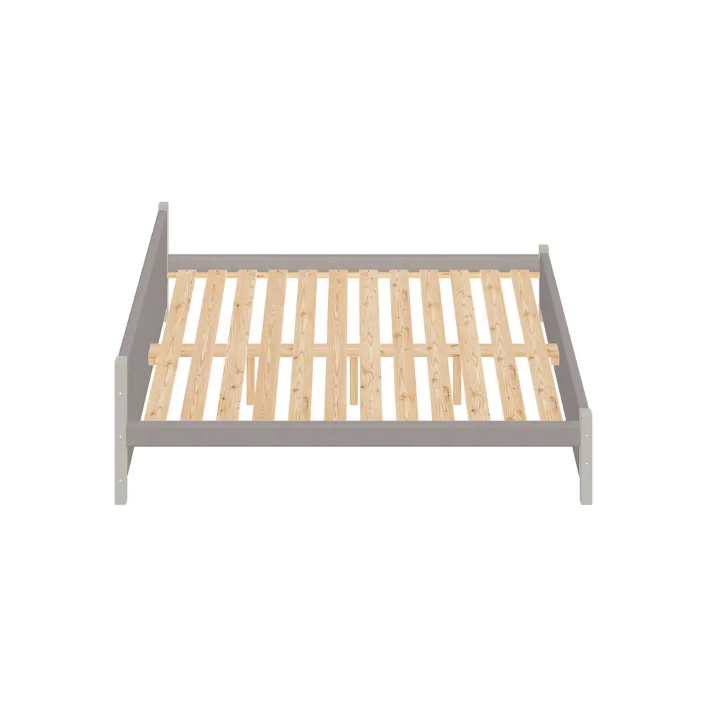 Фото 3 Кровать Solarius Классика с 4 ящиками 130x63x210 см дерево с реечным основанием цвет светло-серый/платиновый