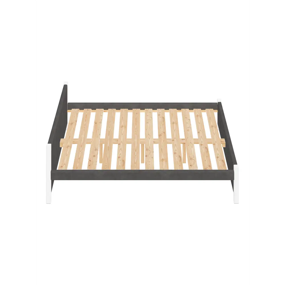 Фото 3 Кровать Solarius Классика с 4 ящиками 150x63x200 см дерево с реечным основанием цвет темно-серый/белый Фото 3 Кровать Solarius Классика с 4 ящиками 150x63x200 см дерево с реечным основанием цвет темно-серый/белый