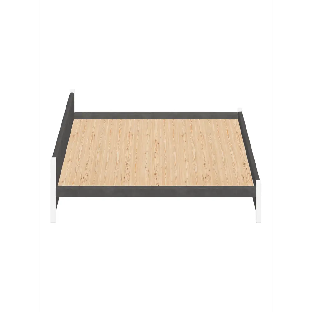 Фото 3 Кровать Solarius Классика с 4 ящиками 130x63x210 см дерево со сплошным основанием цвет темно-серый/белый Фото 3 Кровать Solarius Классика с 4 ящиками 130x63x210 см дерево со сплошным основанием цвет темно-серый/белый