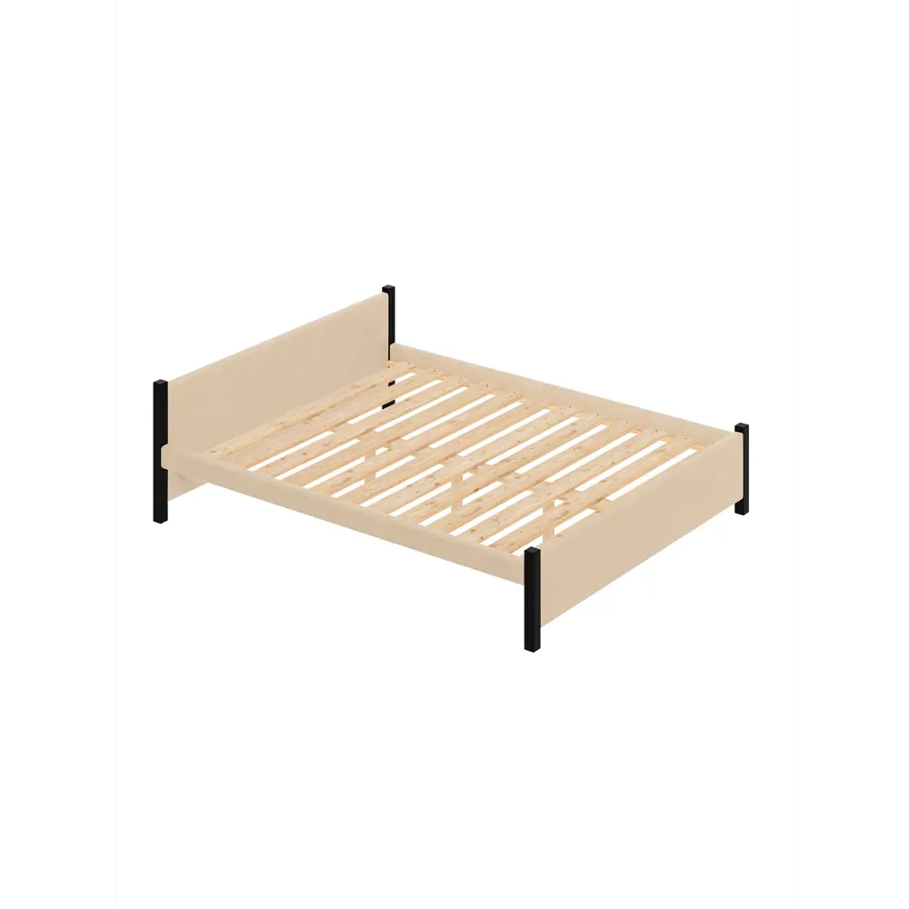 Фото 2 Кровать Solarius Классика с 4 ящиками 130x63x210 см дерево с реечным основанием цвет бежевый/черный оникс Фото 2 Кровать Solarius Классика с 4 ящиками 130x63x210 см дерево с реечным основанием цвет бежевый/черный оникс