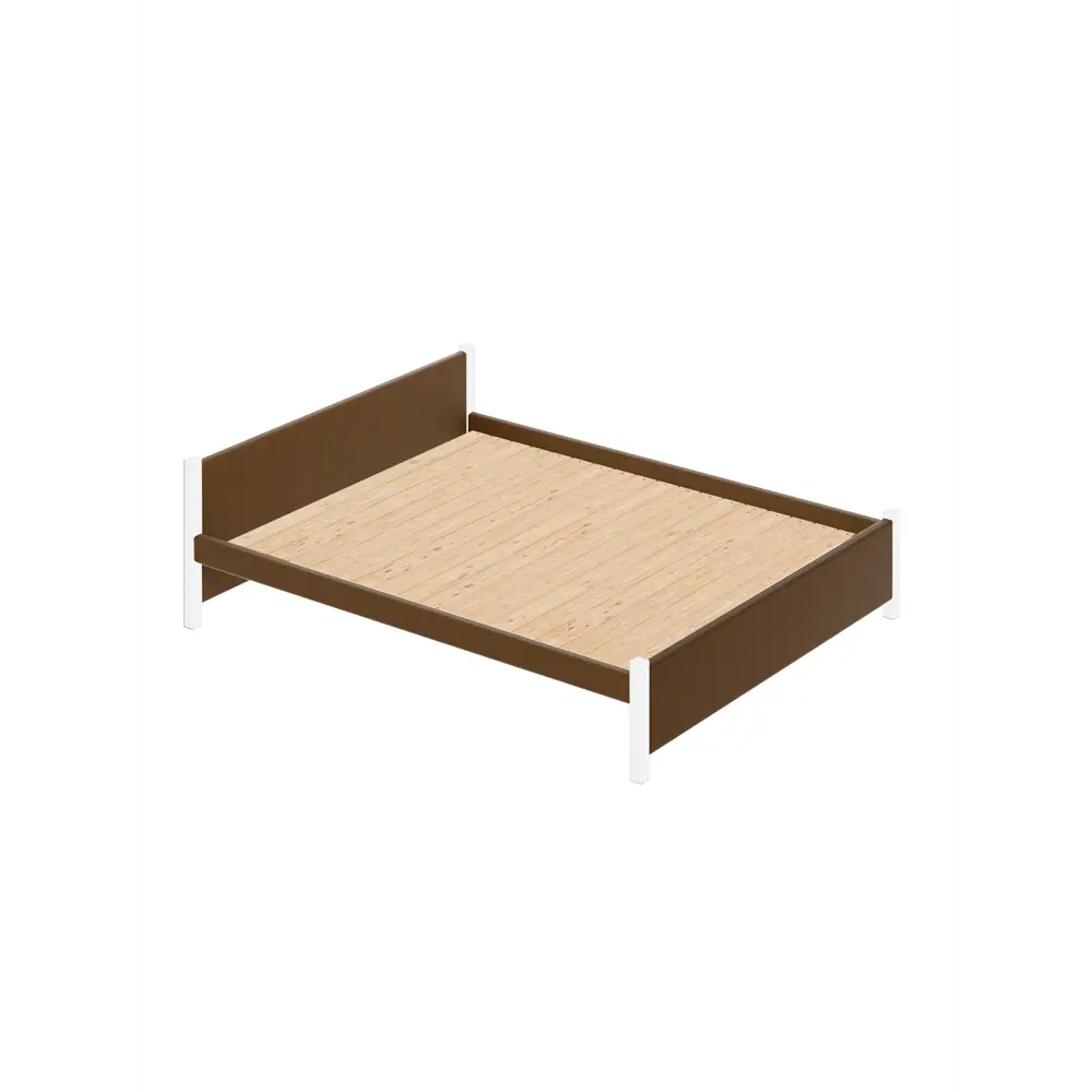 Фото 2 Кровать Solarius Классика 130x63x200 см дерево со сплошным основанием цвет коричневый/белый Фото 2 Кровать Solarius Классика 130x63x200 см дерево со сплошным основанием цвет коричневый/белый