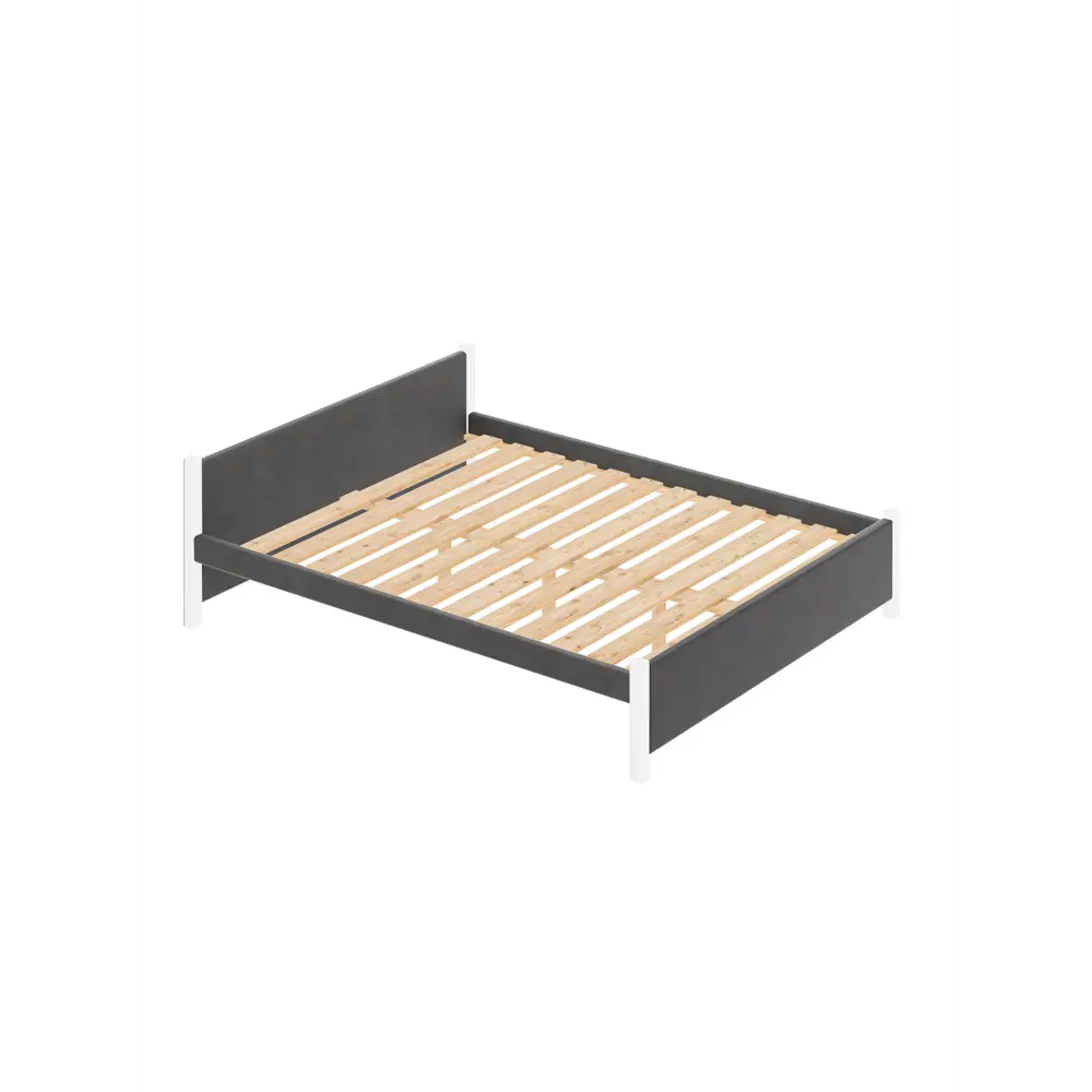 Фото 2 Кровать Solarius Классика 130x63x200 см дерево с реечным основанием цвет темно-серый/белый Фото 2 Кровать Solarius Классика 130x63x200 см дерево с реечным основанием цвет темно-серый/белый