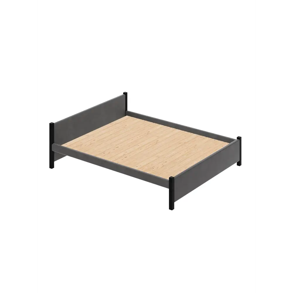 Фото 2 Кровать Solarius Классика 150x63x200 см дерево со сплошным основанием цвет темно-серый/черный оникс Фото 2 Кровать Solarius Классика 150x63x200 см дерево со сплошным основанием цвет темно-серый/черный оникс