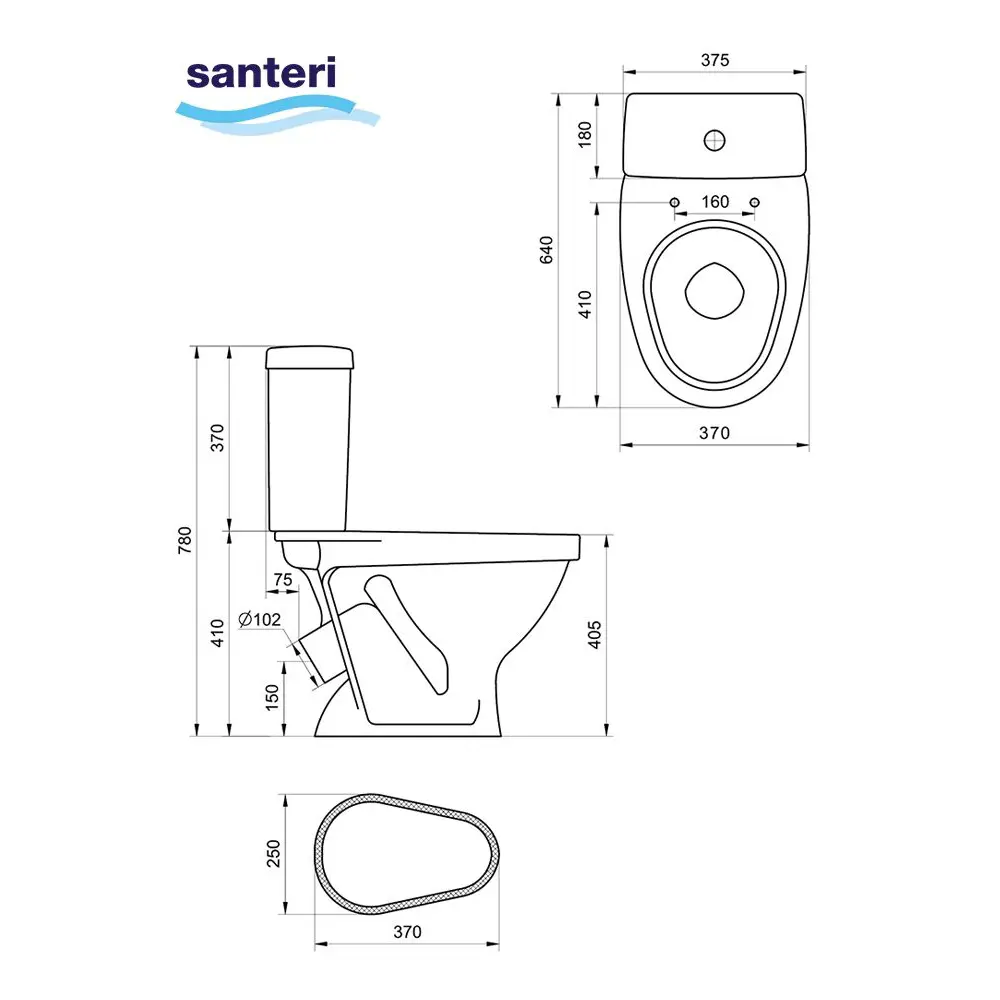 Фото 8 Унитаз-компакт Santeri Форвард 1.P205.2.S00.00B.F напольный с бачком и сиденьем Фото 8 Унитаз-компакт Santeri Форвард 1.P205.2.S00.00B.F напольный с бачком и сиденьем