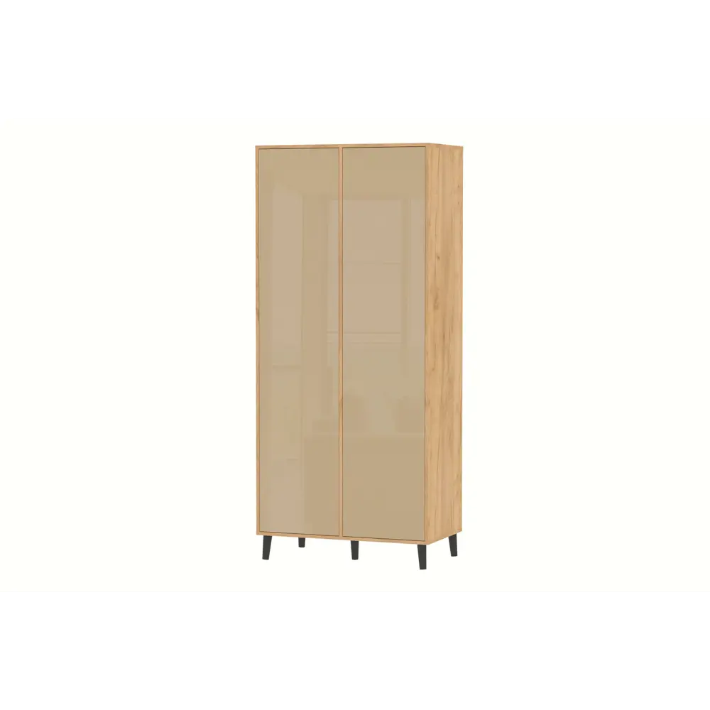 Фото 3 Шкаф распашной Furnistyle 13629 90.2x204.5x50.5 см ЛДСП цвет дуб крафт золотой/макиато Фото 3 Шкаф распашной Furnistyle 13629 90.2x204.5x50.5 см ЛДСП цвет дуб крафт золотой/макиато