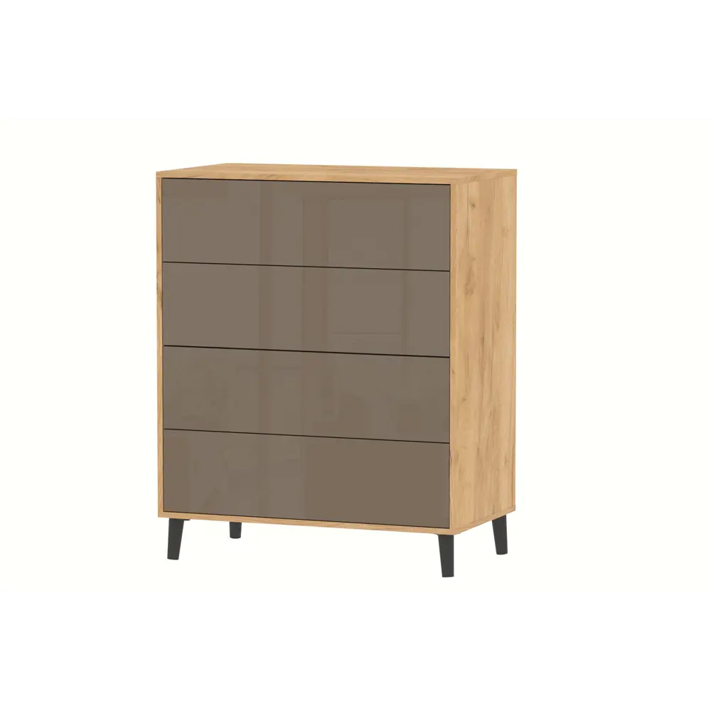 Фото 3 Комод Furnistyle КВ-03 4 ящика 90.2х50.5х110 см ЛДСП цвет дуб крафт золотой/латте Фото 3 Комод Furnistyle КВ-03 4 ящика 90.2х50.5х110 см ЛДСП цвет дуб крафт золотой/латте