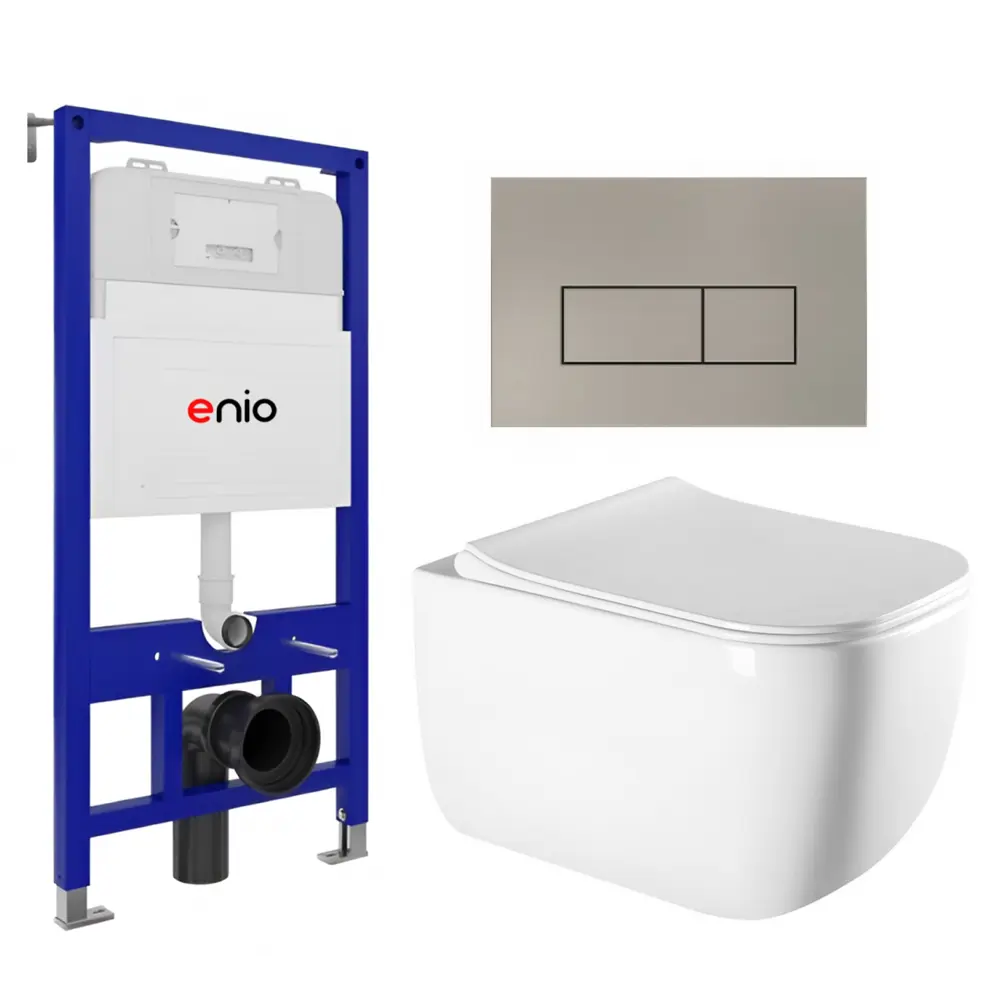 Фото Комплект инсталляция с унитазом Enio 612665 цвет белый Фото Комплект инсталляция с унитазом Enio 612665 цвет белый