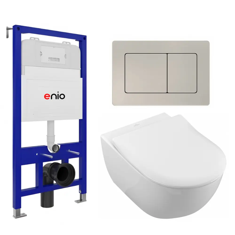 Фото Комплект инсталляция с унитазом Enio 628797 цвет белый Фото Комплект инсталляция с унитазом Enio 628797 цвет белый