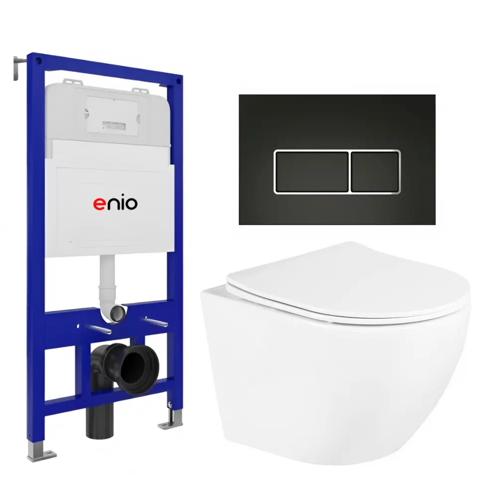 Фото Комплект инсталляция с унитазом Enio 612926 цвет белый Фото Комплект инсталляция с унитазом Enio 612926 цвет белый