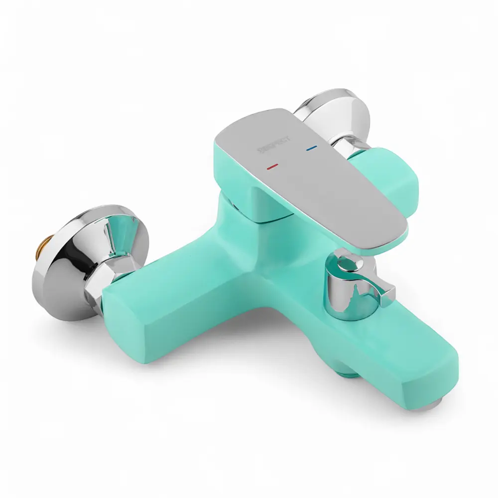 Фото 5 Смеситель для ванны Эверест B30-02721 однорычажный с душевой лейкой цвет мятный Фото 5 Смеситель для ванны Эверест B30-02721 однорычажный с душевой лейкой цвет мятный