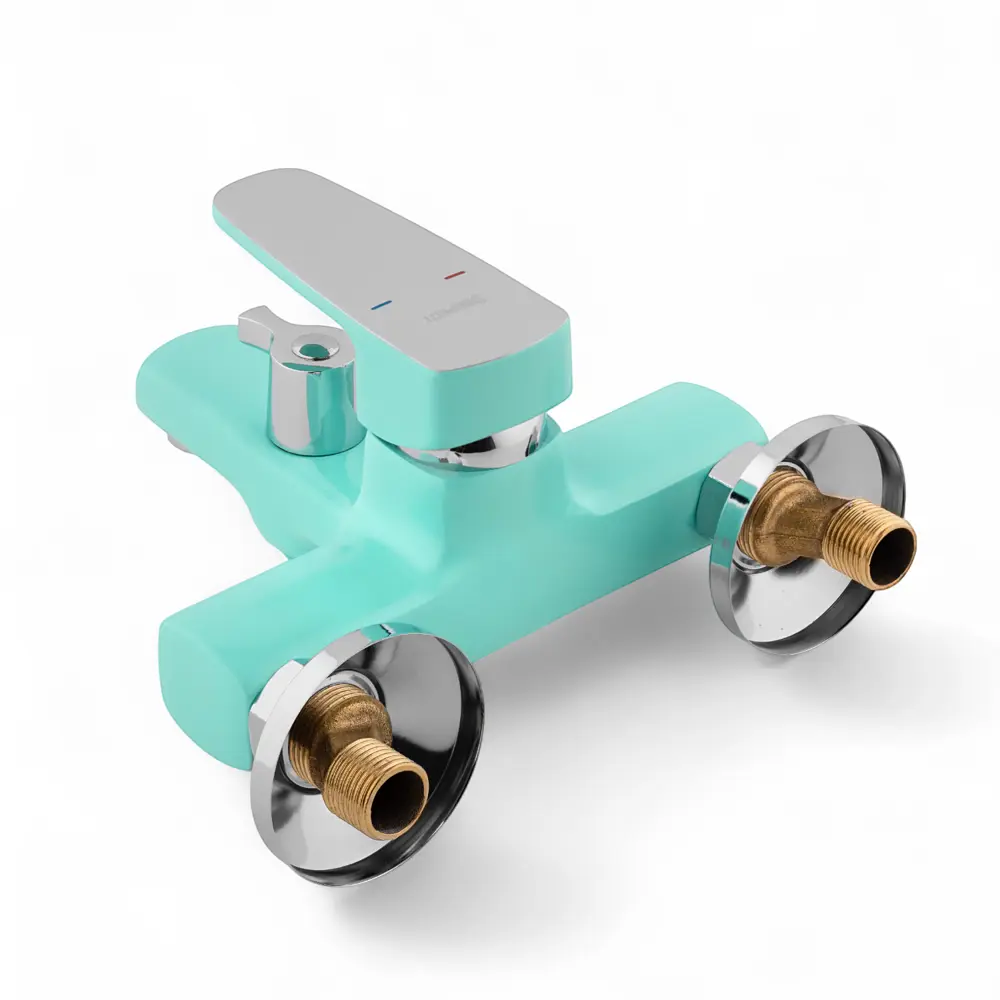 Фото 6 Смеситель для ванны Эверест B30-02721 однорычажный с душевой лейкой цвет мятный Фото 6 Смеситель для ванны Эверест B30-02721 однорычажный с душевой лейкой цвет мятный