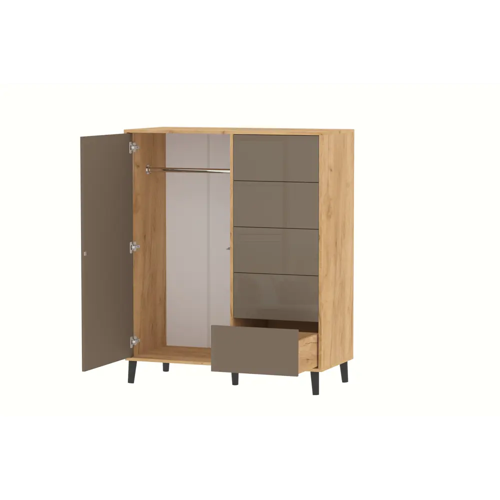 Фото 4 Комод Furnistyle КВ-02 5 ящиков 110х50.5х134.5 см ЛДСП цвет дуб крафт золотой/латте Фото 4 Комод Furnistyle КВ-02 5 ящиков 110х50.5х134.5 см ЛДСП цвет дуб крафт золотой/латте