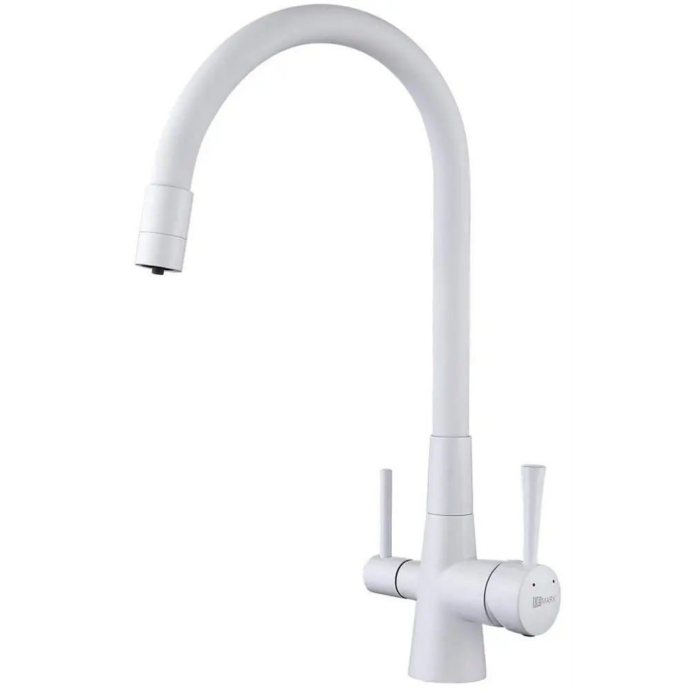 Фото Смеситель для кухни Lemark Comfort цвет белый LM3075W Фото Смеситель для кухни Lemark Comfort цвет белый LM3075W