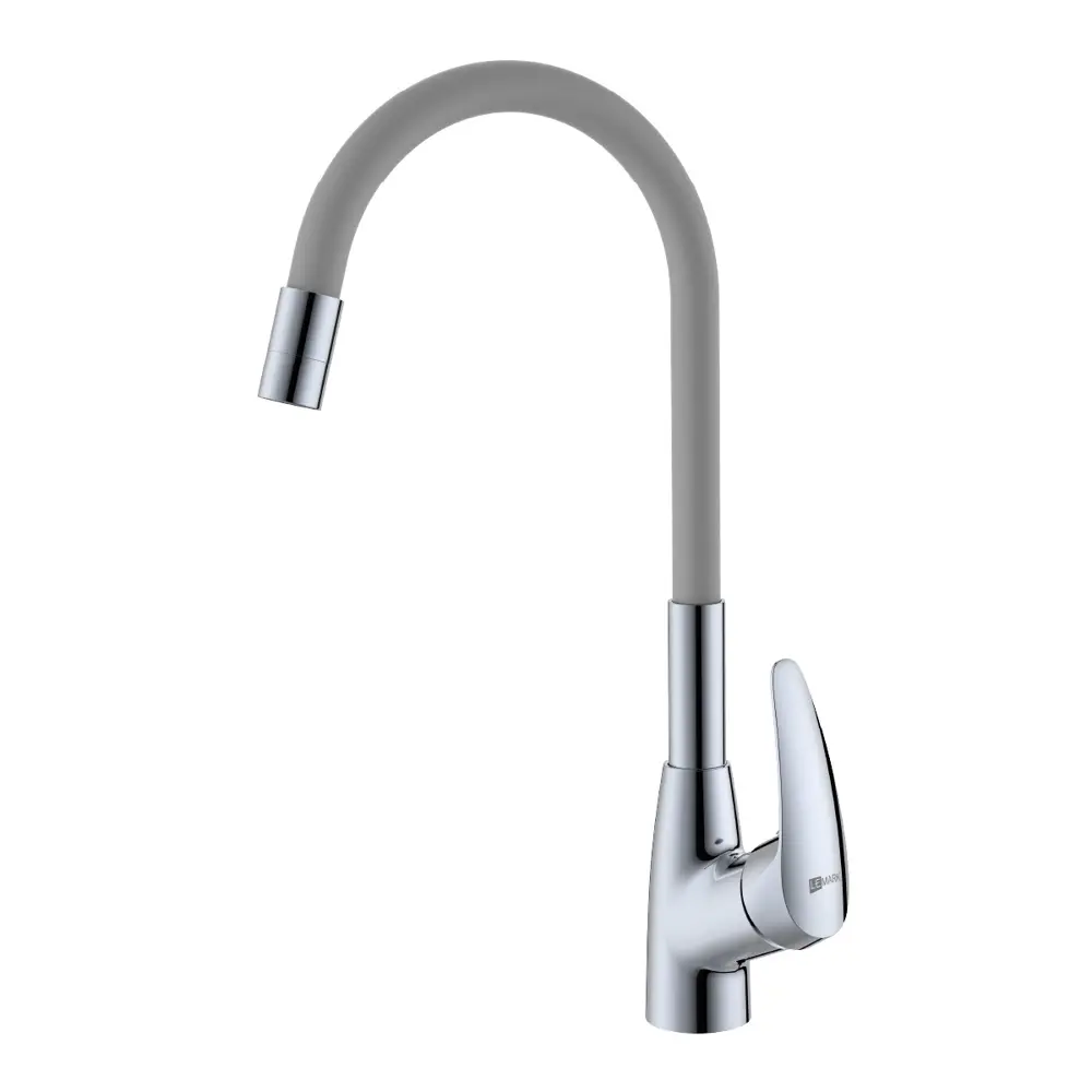 Фото Смеситель для кухни Lemark LM0415C-Gray гибкий излив 26.1 см цвет хром, серый Фото Смеситель для кухни Lemark LM0415C-Gray гибкий излив 26.1 см цвет хром, серый
