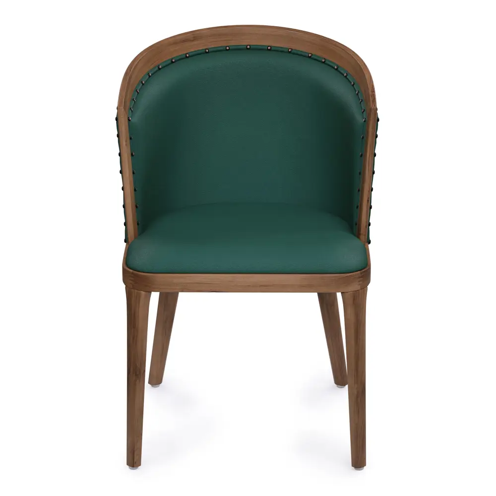 Фото 3 Стул Alsav Bizotti 52.5x83x61 см искусственная кожа цвет орех темный /экокожа dark green Фото 3 Стул Alsav Bizotti 52.5x83x61 см искусственная кожа цвет орех темный /экокожа dark green