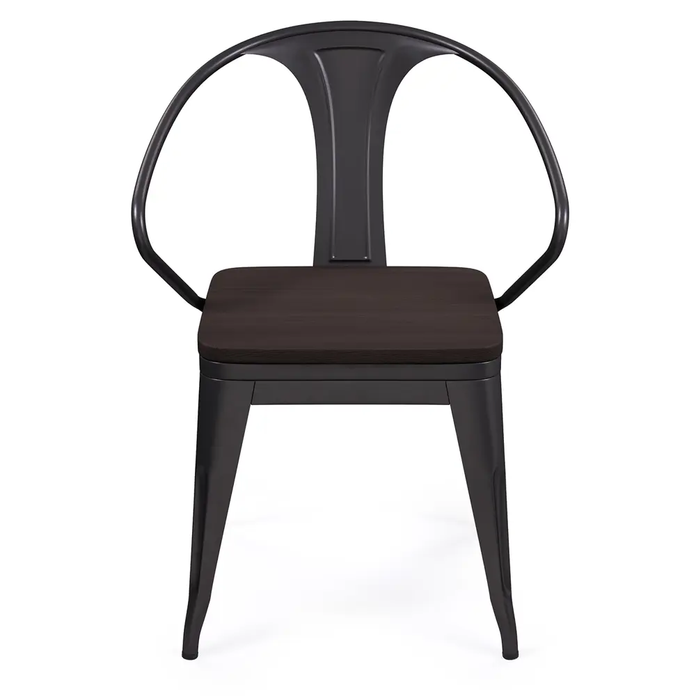 Фото 2 Стул Alsav West wood 38.5x80x51 см металл цвет вяз темный/черный матовый Фото 2 Стул Alsav West wood 38.5x80x51 см металл цвет вяз темный/черный матовый