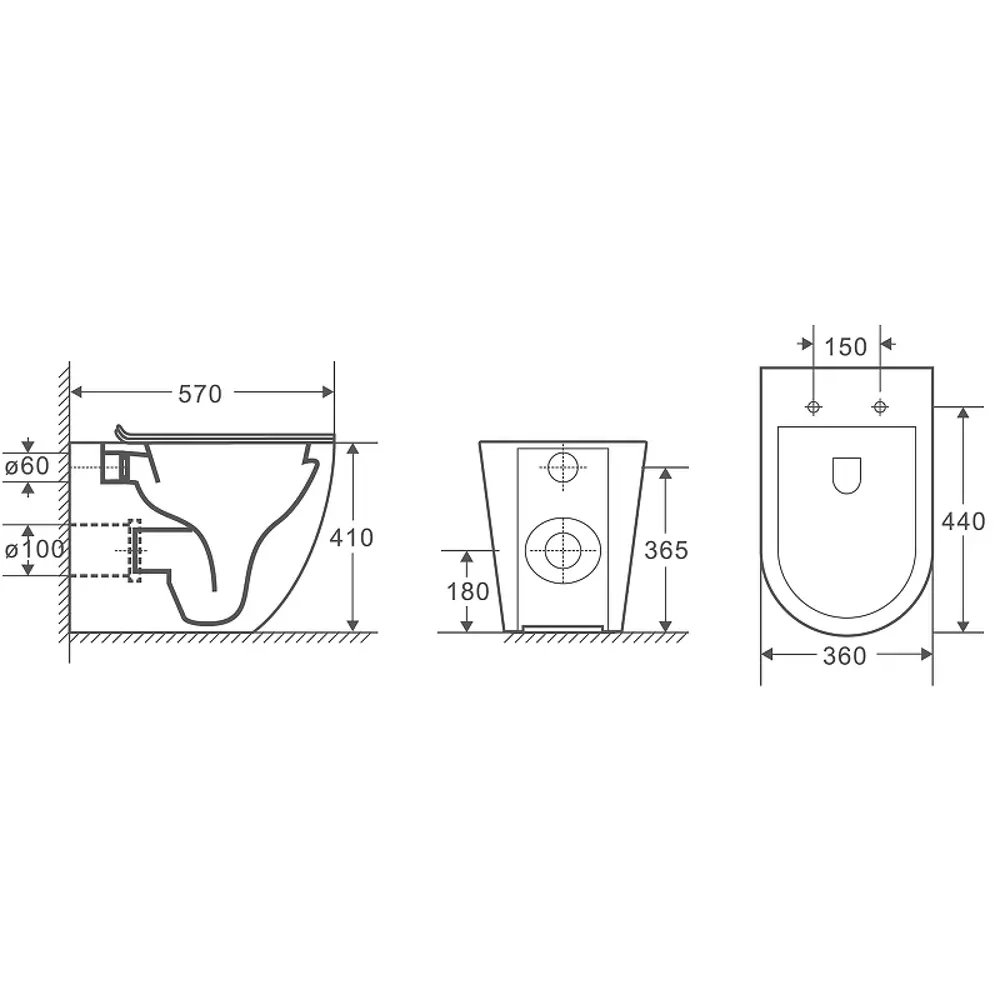 Фото 6 Комплект инсталляция с унитазом Enio 535883 цвет черный