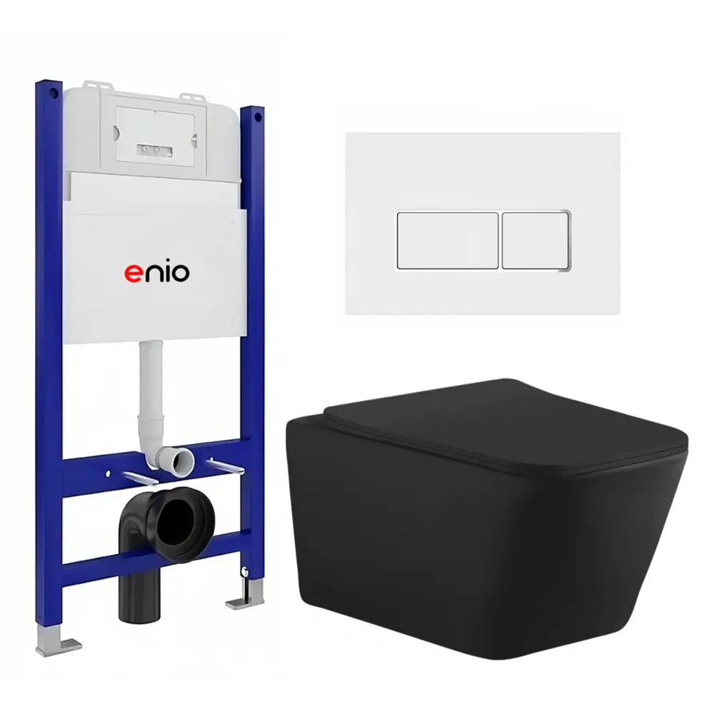 Фото Комплект инсталляция с унитазом Enio 611915 цвет черный Фото Комплект инсталляция с унитазом Enio 611915 цвет черный