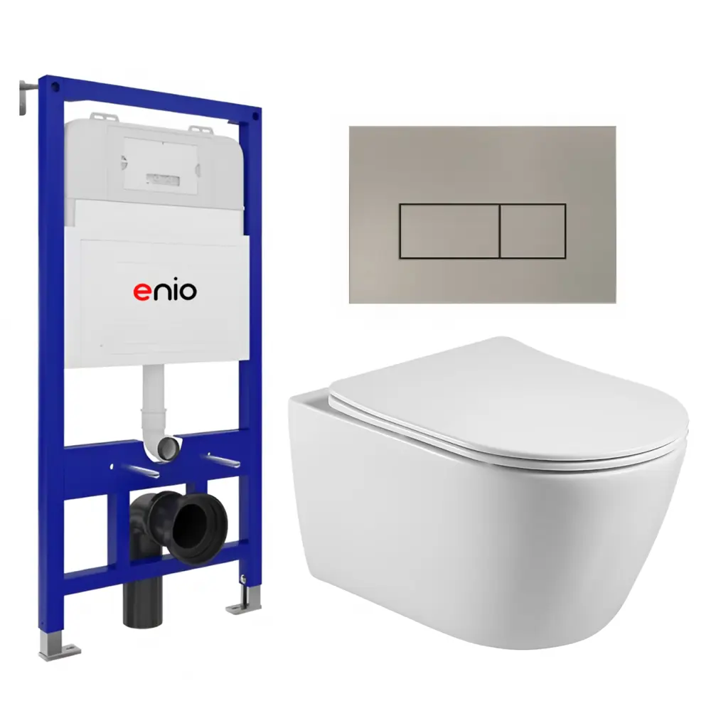 Фото Комплект инсталляция с унитазом Enio 612683 цвет белый Фото Комплект инсталляция с унитазом Enio 612683 цвет белый