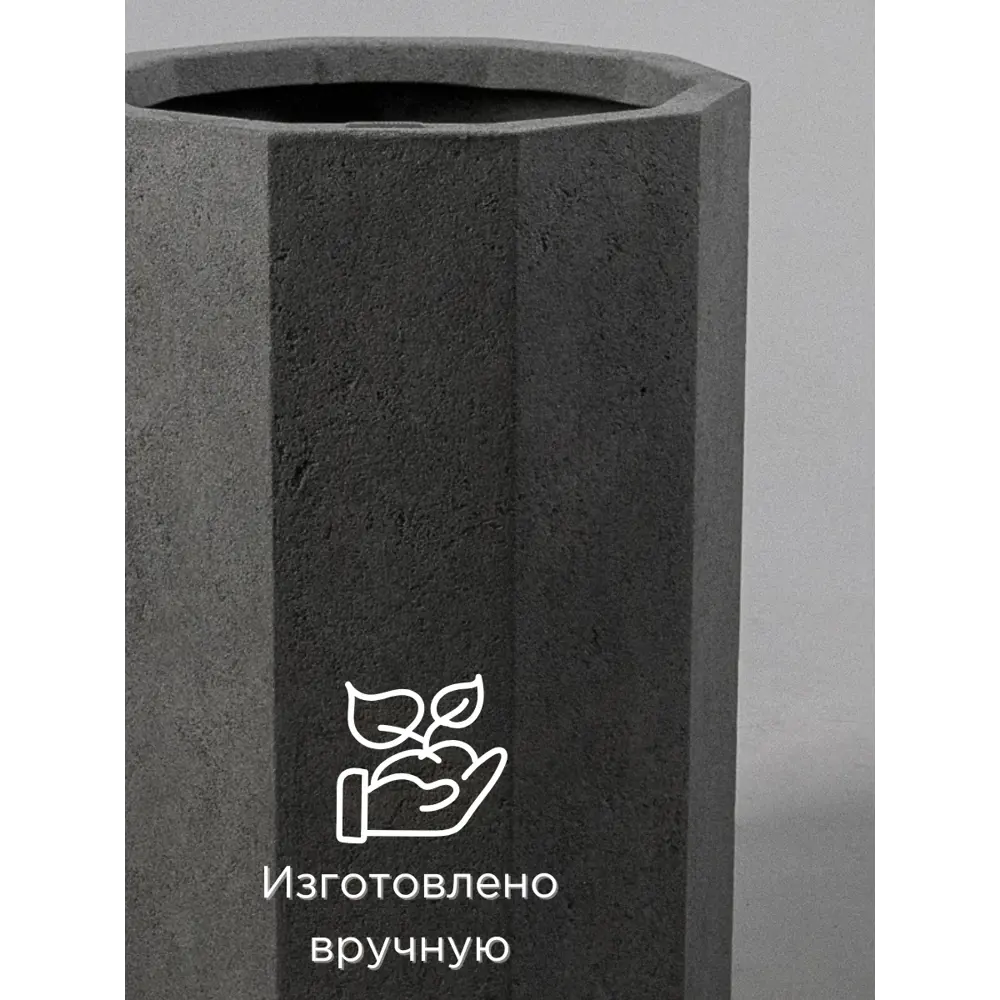 Фото 3 Кашпо Evabrick Przma hl30-30g d 30 см 30 см 16 л полимербетон серый/серебристый