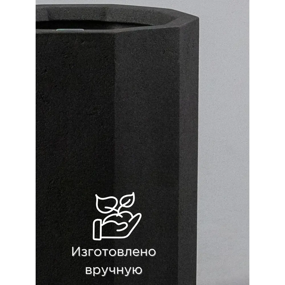 Фото 3 Кашпо Evabrick Przma hl50-35b d 35 см 50 см 36 л полимербетон черный