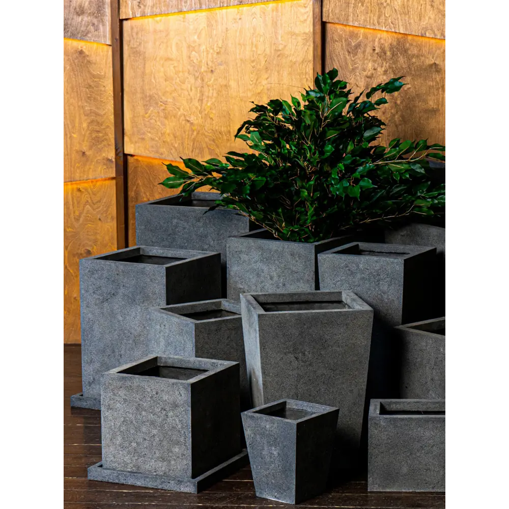 Фото 7 Кашпо Evabrick Przma hl30-30g d 30 см 30 см 16 л полимербетон серый/серебристый