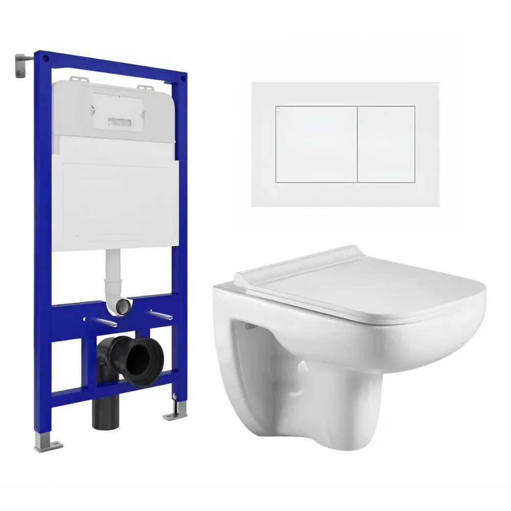 Фото Комплект инсталляция с унитазом Enio 538701 цвет белый Фото Комплект инсталляция с унитазом Enio 538701 цвет белый