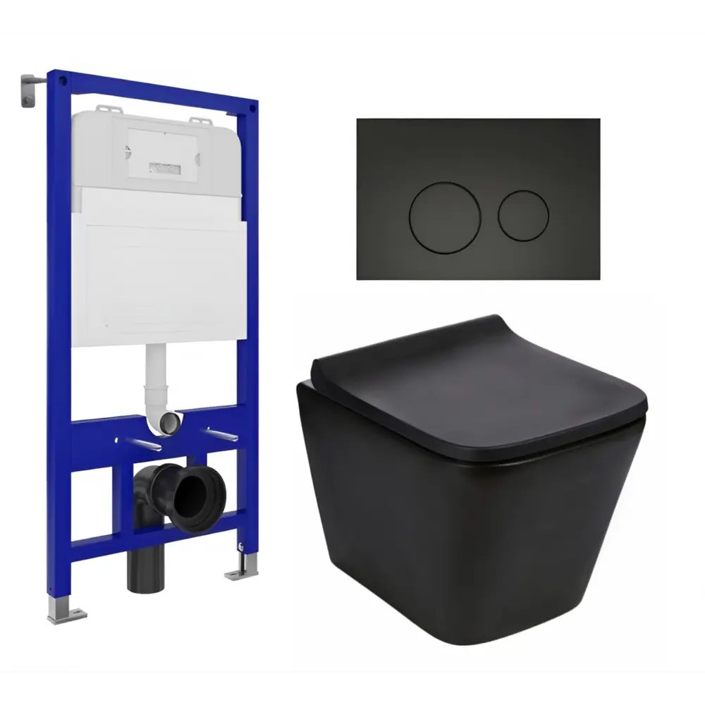 Фото Комплект инсталляция с унитазом Enio 538191 цвет черный